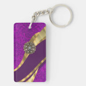 Lila Damastgoldwirbel Schlüsselanhänger (Rückseite)