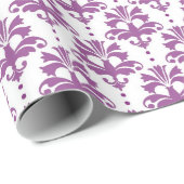 Lila Damastmuster Geschenkpapier (Rolleneckpunkt)