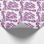 Lila Damastmuster Geschenkpapier (Ecke)
