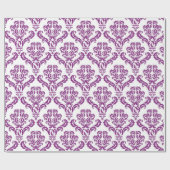 Lila Damastmuster Geschenkpapier (Flach)