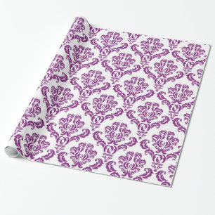 Lila Damastmuster Geschenkpapier