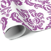 Lila Damastmuster Geschenkpapier (Rolleneckpunkt)