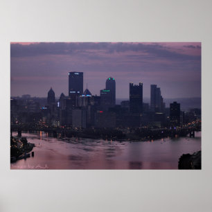 Lila Dämmerung Pittsburghs Poster