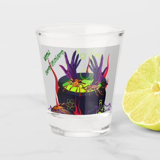 Lila Dämon Schnapsglas (Vorderseite)