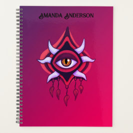 Lila Dämonenauge - gotische okkultistische Kunst Planer