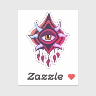 Lila Dämonenauge - Kunst des gotischen Okkultismus Aufkleber