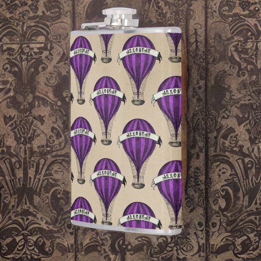 Lila Dampfluftschiffe Flachmann