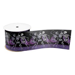 Lila Dancing Skeletons Gothic Wedding Satinband