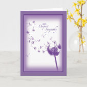 Lila Dandelion-Beileid Karte (Gelbe Blume)