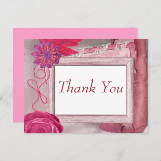 Lila Dank an Rustic Postkarte (Vorne/Hinten)