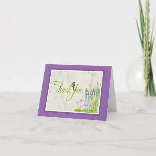 Lila Dank an Watercolor Lavender Dankeskarte