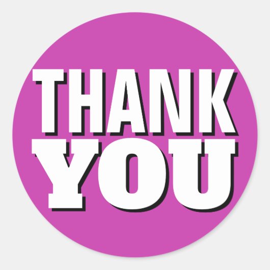 Lila Dank Runder Aufkleber (Vorderseite)