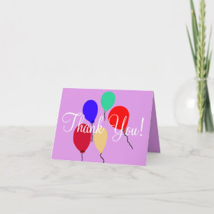 Lila Danke, dass Sie den Geburtstagsballon gefloge Dankeskarte