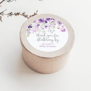 Lila Danke fürs Vorbeiflattern klassisch rund s Runder Aufkleber