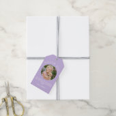 Lila Danke Geburtstagsmädchen Foto  Geschenkanhänger (Mit Garn)