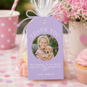 Lila Danke Geburtstagsmädchen Foto Geschenkanhänger