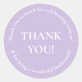 Lila Dankeschön Gastgeschenk Hochzeit Aufkleber