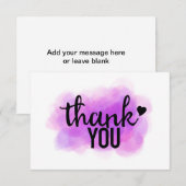 Lila Dankeschön-Karte Dankeskarte (Vorne/Hinten)