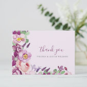 Lila Dankeskarte (Stehend Vorderseite)