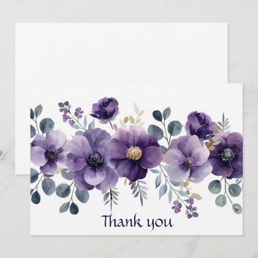 Lila Dankeskarte (Vorne/Hinten)