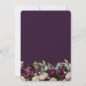 Lila Dark Moody Elegant Blumenhochzeit Einladung (Rückseite)