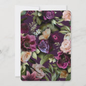 Lila Dark Moody Elegante Probe-Dinner Einladung (Rückseite)