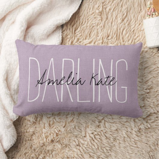 Lila Darling Monogram Lendenkissen (Decke)