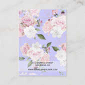 Lila Darstellung der  Kette aus Blumenmarmor Visitenkarte (Rückseite)