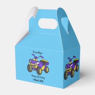 Lila Darstellung des Cartoon von Quad Geschenkschachtel