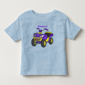 Lila Darstellung des Cartoon von Quad Kleinkind T-shirt (Vorderseite)
