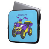 Lila Darstellung des Cartoon von Quad Laptopschutzhülle (Vorderseite Links)