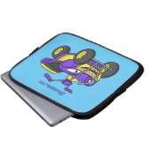 Lila Darstellung des Cartoon von Quad Laptopschutzhülle (Vorne Knopf)