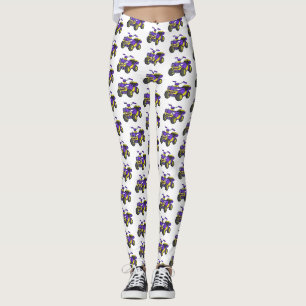 Lila Darstellung des Cartoon von Quad Leggings