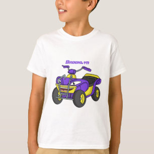 Lila Darstellung des Cartoon von Quad T-Shirt