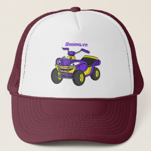 Lila Darstellung des Cartoon von Quad Truckerkappe