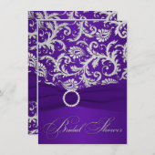 Lila das DRUCKband, silbernes Brautparty laden ein Einladung (Vorne/Hinten)