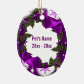 Lila das HaustiererinnerungsFoto PERSONIFIZIEREN Keramik Ornament (Hinten)