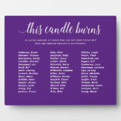 Lila, dass diese Kerze die Wiedersehen der Klasse  Fotoplatte (Vorderseite)