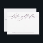Lila Date Night Ideas Newlyweds Keepake Card Hinweiskarte<br><div class="desc">Diese wunderschön gestalteten Karten bieten den Hochzeitsgästen eine einzigartige Möglichkeit,  ihre Lieblingsideen für den Abend mit Braut und Bräutigam zu teilen. Ideal,  um einen besonderen Tag mit einer persönlichen Touch zu verbringen,  garantieren diese Karten für das glückliche Paar wertvolle Halsfeste. Ideal für Hochzeitsfeiern,  Brautpartys und Verlobungsfeiern.</div>