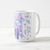 Lila Datum Kaffeetasse (VorderseiteRechts)