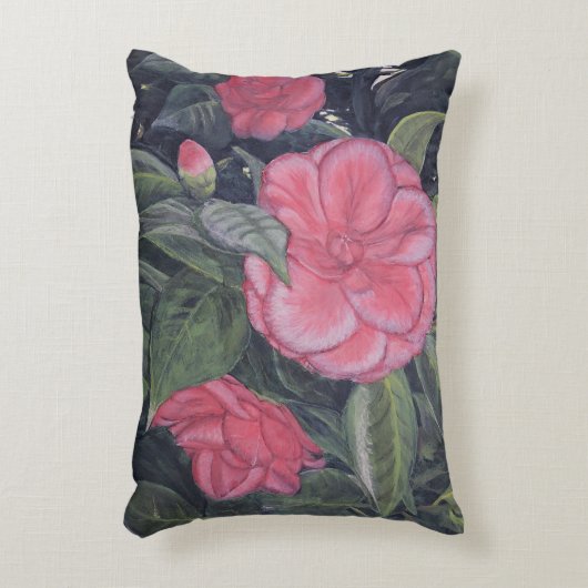 Lila Dawn Camellia Pillow Dekokissen (Vorderseite(Vertikal))