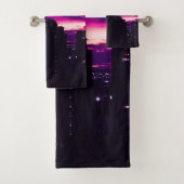 Lila Dawn NYC Skyline Badhandtuch Set (Insitu)