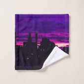 Lila Dawn NYC Skyline Badhandtuch Set (Waschlappen)