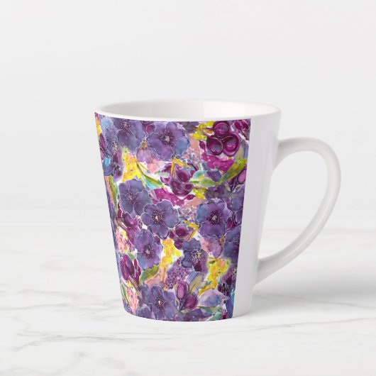 Lila Daze Watercolor Moderne Tasse (Rechts)