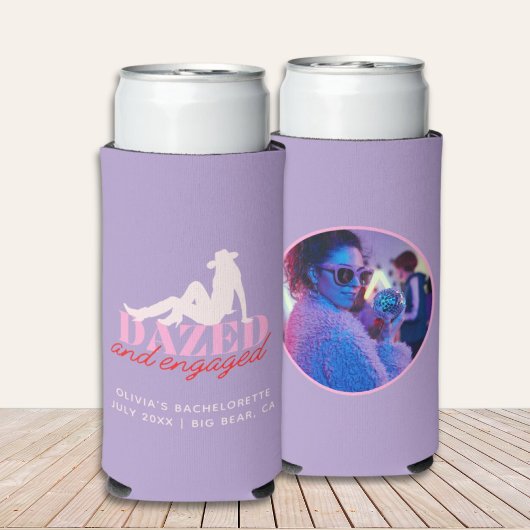 Lila Dazed & Verlobt Retro Cowgirl Bachelorette Selters Dosenkühler