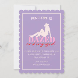 Lila Dazz & Verlobt Bachelorette Einladung