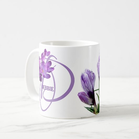 Lila Debbie-Name Kaffeetasse (Vorderseite Links)