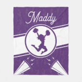 Lila Deckblatt mit dem Namen für Fleecedecke (Vorderseite)