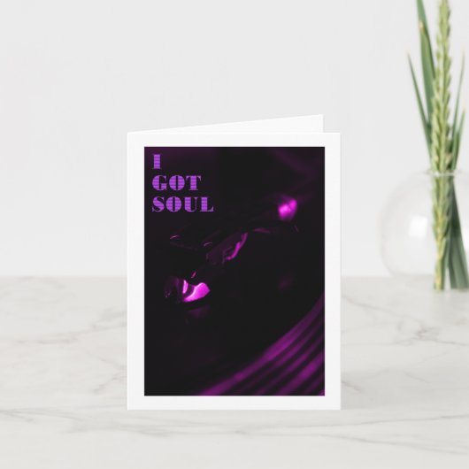 Lila Decks Ich Got Soul-Textaufkleber Karte (Vorderseite)