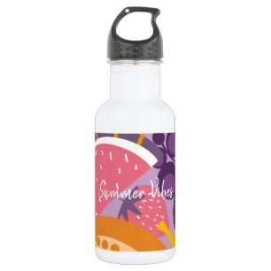 Lila Degustationsblüten mit Wassermelone Edelstahlflasche